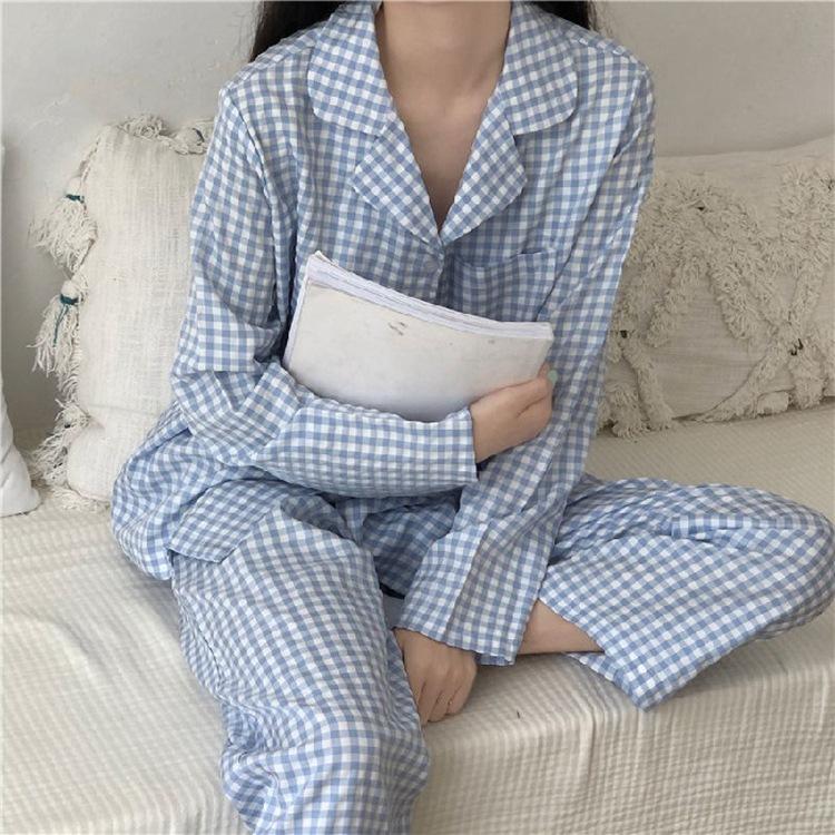 Spring and Autumn Ladies Long-Sleeved Long Pants Pajamas Homewear Set Girls Ins Style Student Pajamas Homewear