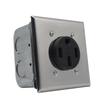 Практичный комплект для сборки розетки NEMA 14 50R 50A включает прочную металлическую распределительную коробку, кабельные зажимы и сдвижные крышки
