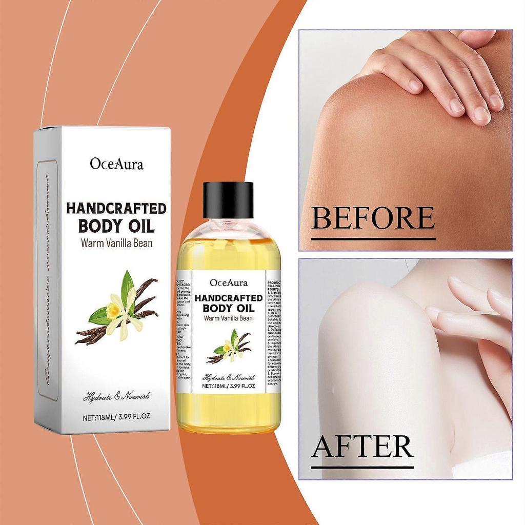 Warm Vanilla Body Oil Hydrating Jojoba & Mineral Oil Skin Moisturizer for Soft, Nourished Skin