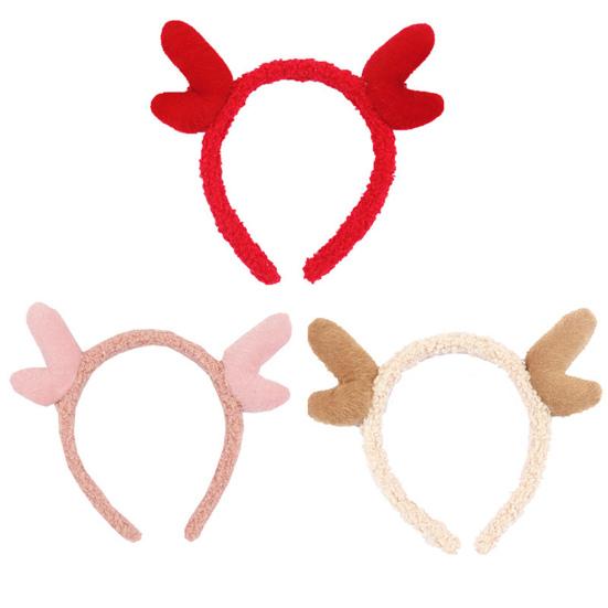 Christmas Headband Plush Reindeer Antlers Headband Holiday Costume Accessories for Christmas Party Favors Photo Booth Props