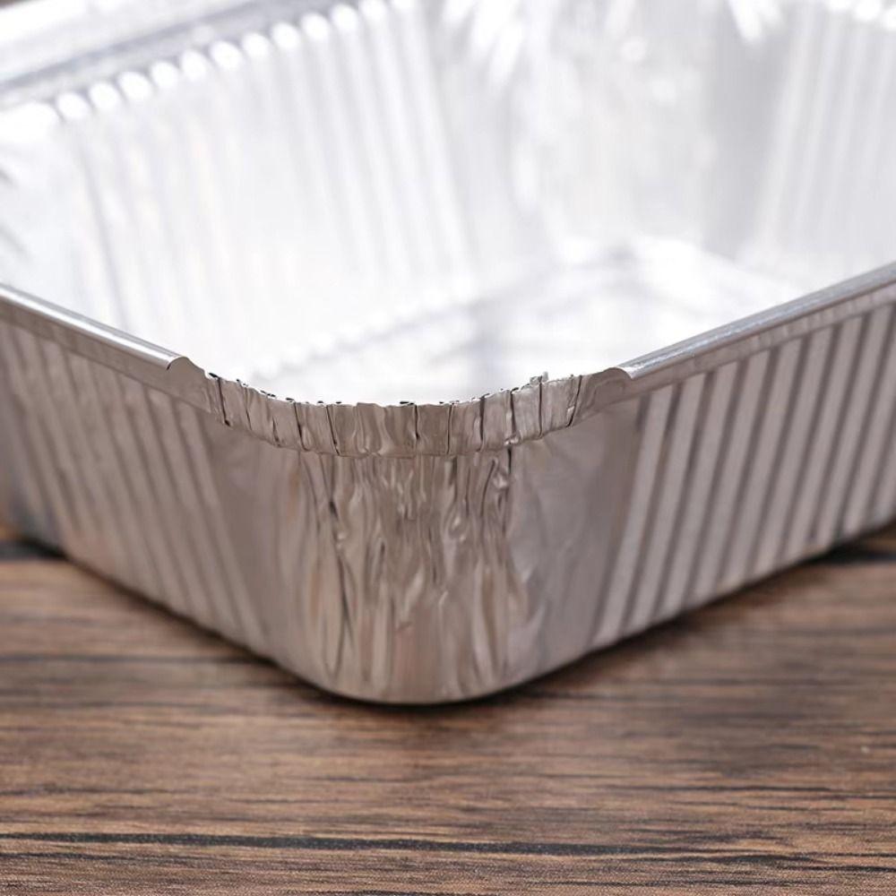 30Pcs Reusable Aluminum Foil Box Non-stick Square Baking Pan Recyclable Foil Pans  Roasting