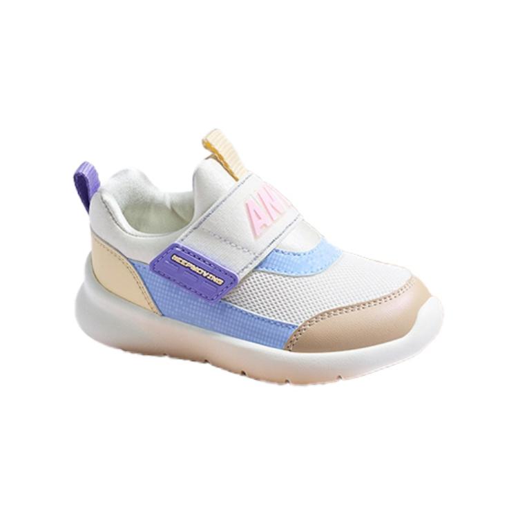 Anta Comfortable Versatile Non-Slip Durable Low-Top Walking Shoes Baby Shoes White Yellow Blue A22430012-1