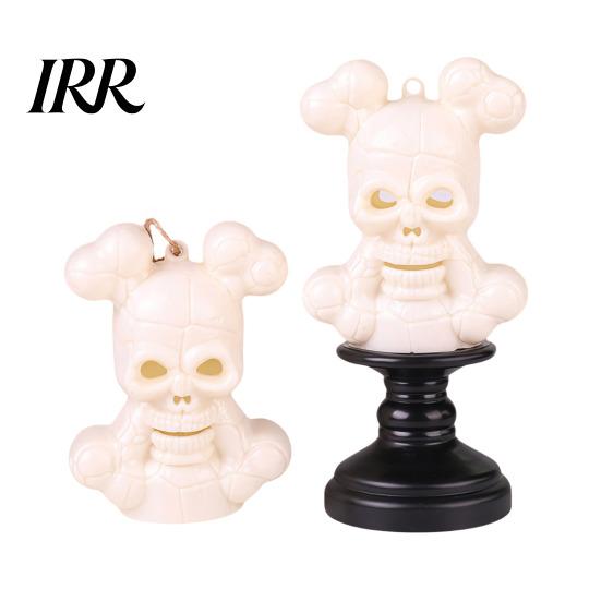 Creepy Skull Prop Halloween Night Light, LED Skeleton Decorative Candle Light for Safe Lighting Haunted House, Spooky Party Tabletop Decor,