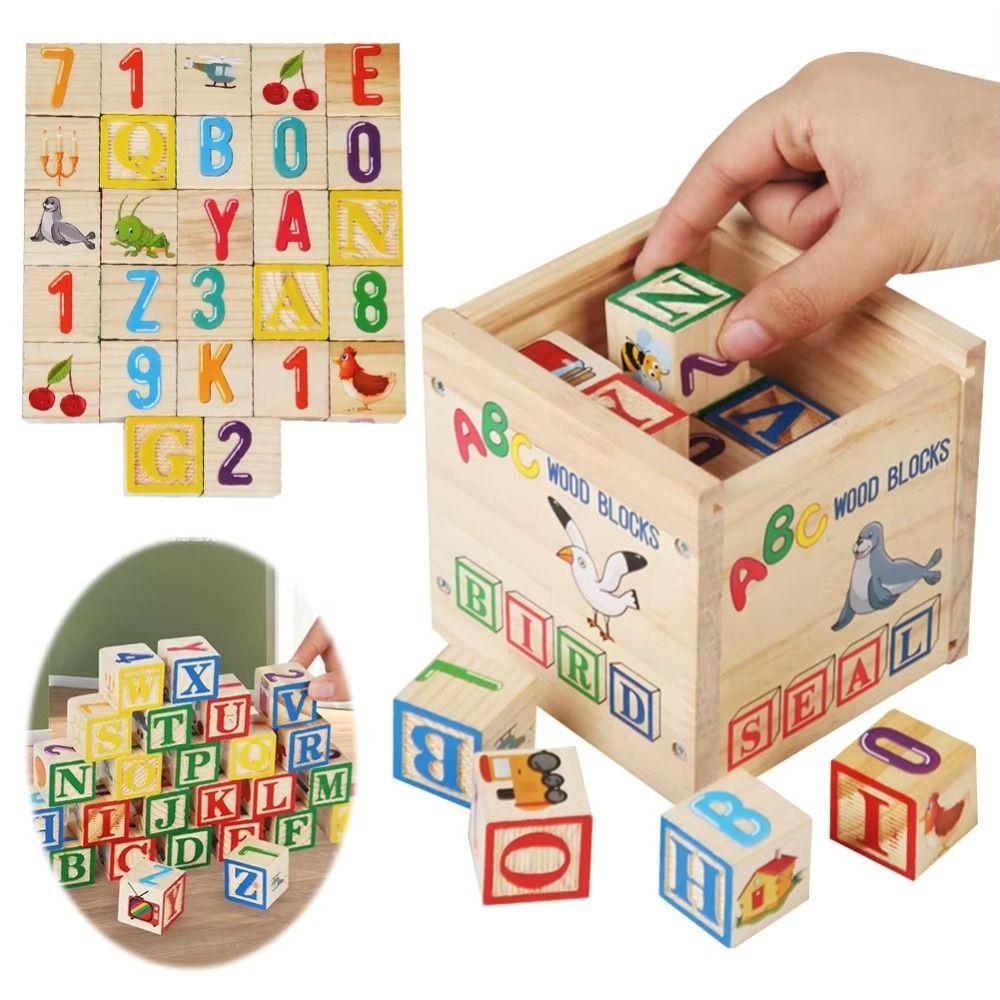 Alphabet & Number Letter Cognitive Toys Early Education Number Stacking Blocks Kids Toy