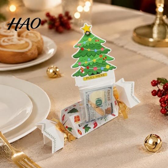 Christmas Gift Box 1/4Pcs Candy Shape Money Holder, Santa Snowman Reindeer Tree Cash Decorative Holder Paper Bag, for Holiday Party, Party Favors