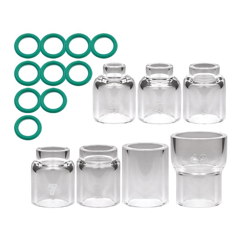 ABUL-30Pcs TIG Welding Torch Accessories Stubby Gas Lens 4 -12 Cup Kit For WP-17/18/26 Torch Welding Supplies