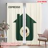 2pcs 2D Flat Printing Curtains Espresso Coffee Cup Home 100% Polyester Fabric Without Electricity Family Party for Indoor