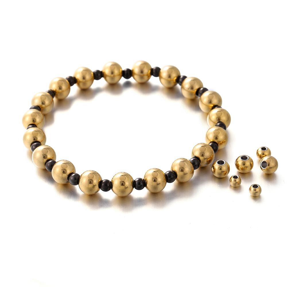 30-100Pcs 3-8mm Stainless Steel Beads Ball Loose Spacer Beads Jewelry Findings for DIY Bracelet Necklace Jewelry Making Supplies
