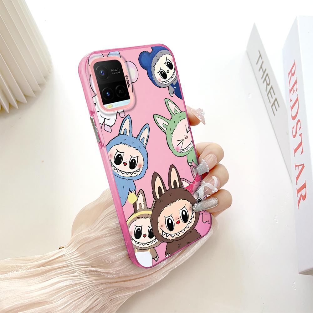 Окрашенный узор, красочный серебристый, двухсторонний, жесткий, противоударный чехол для телефона Vivo