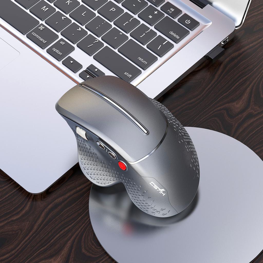 Беспроводная вертикальная мышь 2.4G эргономичная вертикальная игровая мышь с 6 кнопками, боковая часть из алюминиевого сплава