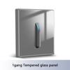 Wall Light Switch Panel Tempered Glass International Switch Self-reset 1/2/3/4 Gang 1/2 Way LED Indicator Piano Key Wall Panel