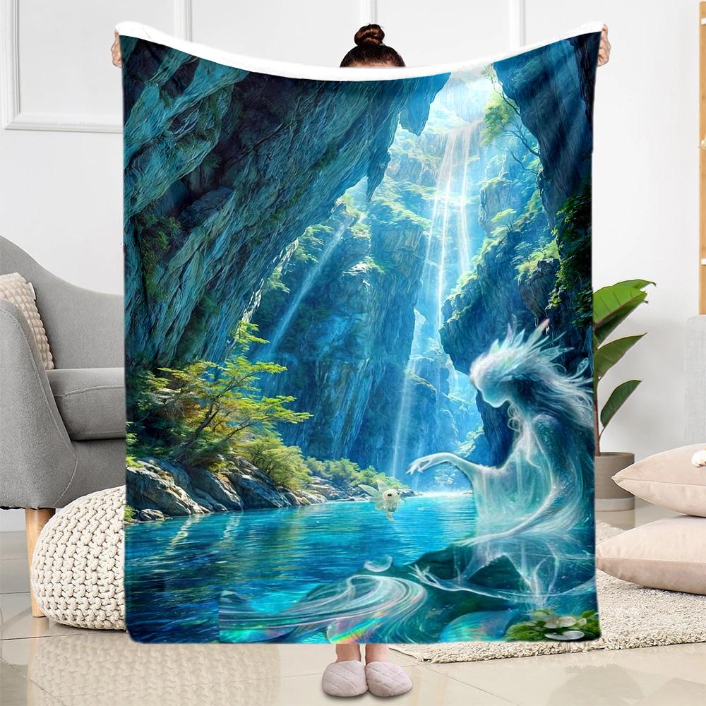 Gothic Style Blanket Warmthful Decor Perfect for Livingroom Seaside Picnics Four Seasons Multipurpose Modern Perfect Gift for Relatives and Friends