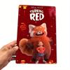1 шт. Металлический настенный декор Pixar's Turning Red - 20,32x30,48 см Яркий праздничный декор с красной пандой и персонажем, прочный железный I