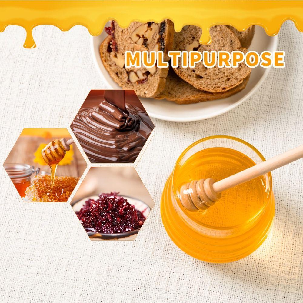 Transparent Honey Storage Container with Dipper and Lid Honey Pot Home Kitchen