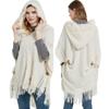 European & American Large Buttoned Hooded Shawl Sweater for Spring, Autumn, Winter