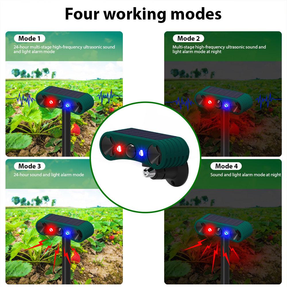 Solar Strobe Light with Motion Sensor Alarm Timed Human Body Induction Infrared Alarm Light