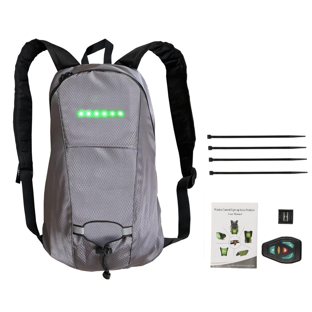 Беспроводной светодиодный указатель поворота Перезаряжаемый через USB светодиодный указатель поворота с прикрепленным рюкзаком