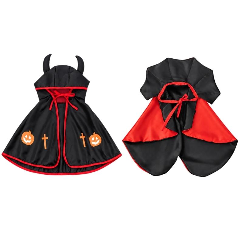 Привязываемая Хэллоуинская одежда для питомца-колдуна с одной формой костюма для забавных случаев, вечеринок для питомцев и тематической фотографии