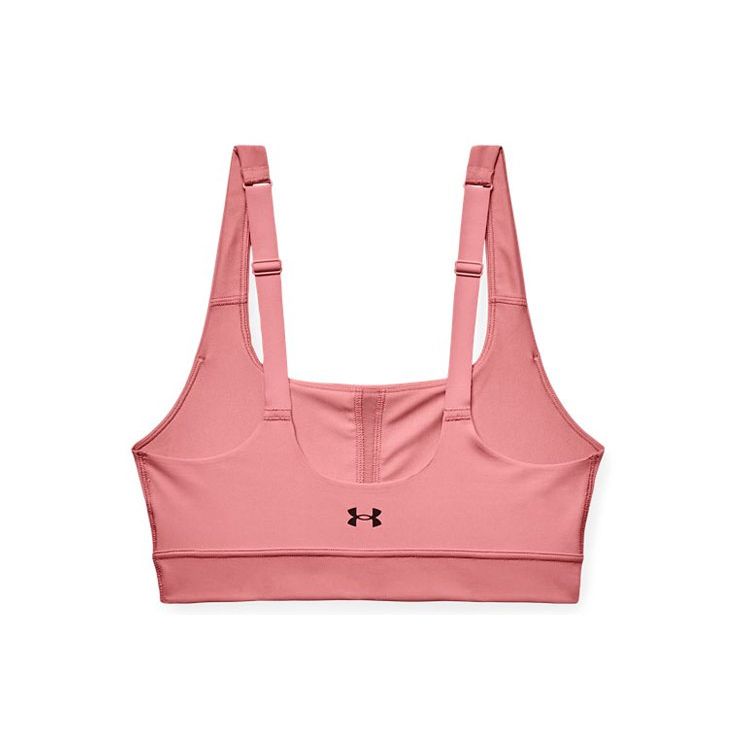 Under Armour Rush Logo Solid Color Training Medium Intensity Sports Tank Top Women Tops Pink 1361028-663