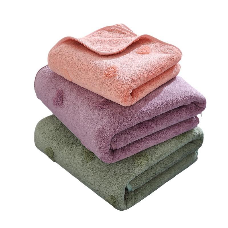 1 PC Coral Velvet Towel Bath Towel Thickened Soft Than Cotton Water-absorbent Quick-drying Towel Adult Household Bath Towel Towel