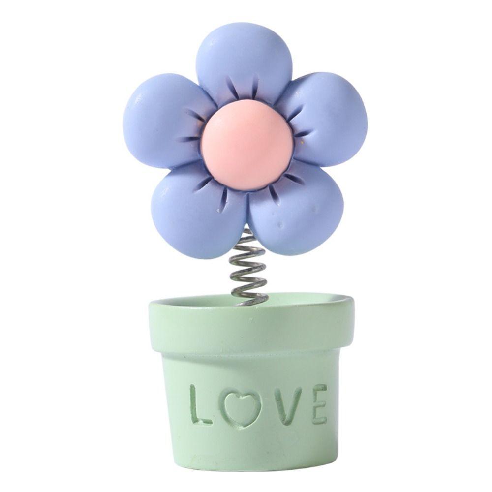 Конфетный цвет Украшение приборной панели ЛЮБОВЬ Цветочный горшок Автомобильные украшения Автомобильная трясущаяся игрушка с пружинной головой