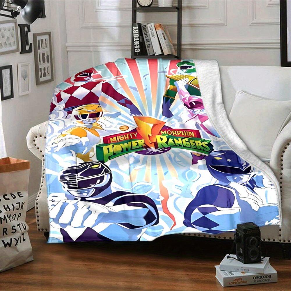 1pc Mighty Morphin Power Rangers Digital Printed Flannel Blanket, Super Soft Plush Fleece Bed Cover, Multipurpose Four Seasons Hypoallergeni