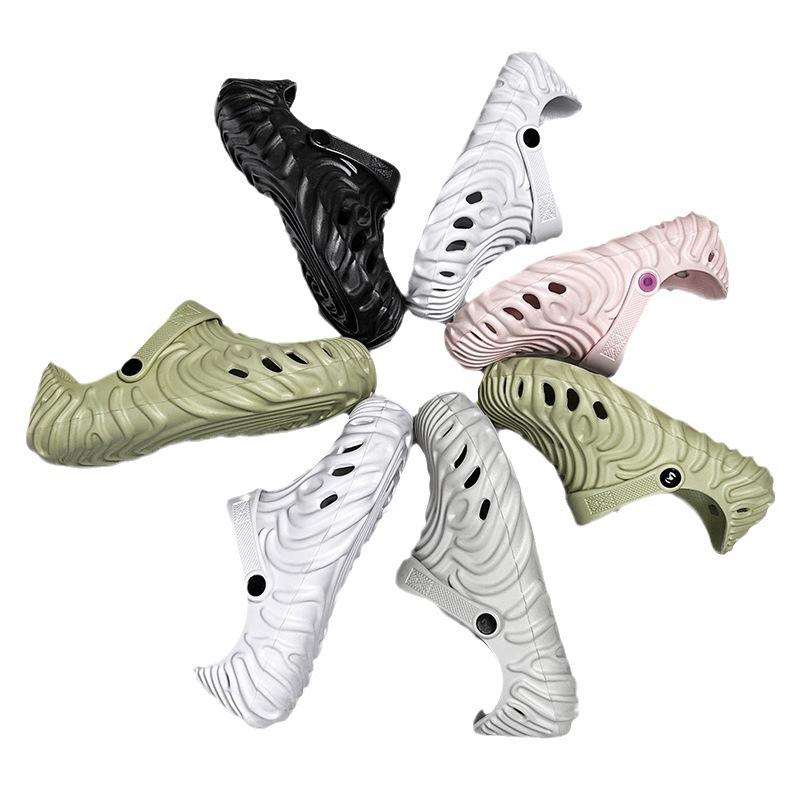 Большие размеры, пара, полые, классные тапочки, простые, с отверстиями для отпечатков пальцев, летние, дышащие, трендовые, с сумкой на голову, пляжные туфли