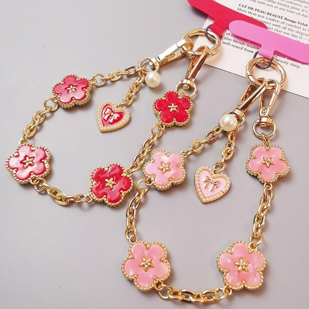 Flower Mobile Phone Strap Metal Chain Mobile Phone Lanyard Cell Phone Chain Women/Lady/Girl