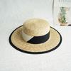 Оригинальная экспортная соломенная шляпа-федора с плоской тульей, трендовая французская летняя шляпа от солнца для отдыха на пляже