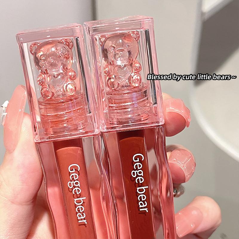 Gege Bear Mirror Lip Gloss Увлажняющая стеклянная помада Стойкий цвет для губ