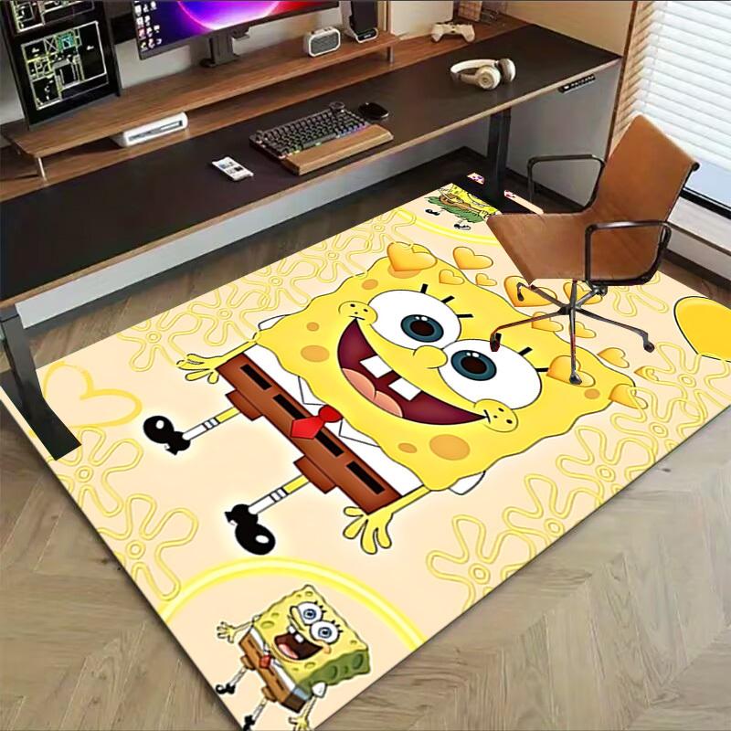 1 шт. Коврик Губка Боб Квадратные Штаны, Нескользящий, Полиэстеровый, для офиса, спальни