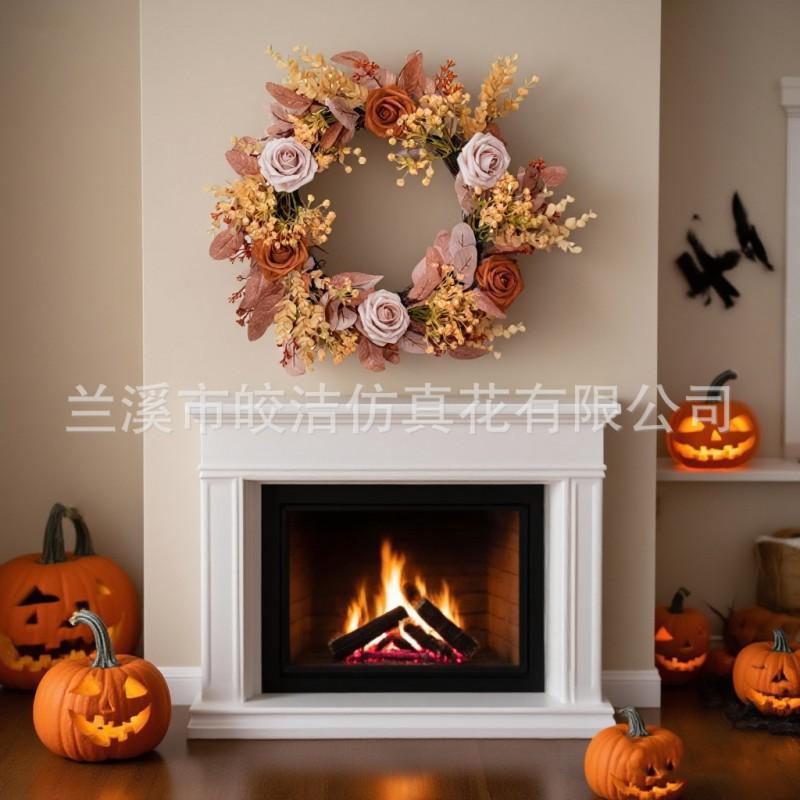Large Artificial Eucalyptus Wreath With Red Berries Door Window Wall Decor 45cm Holiday Home Decoration