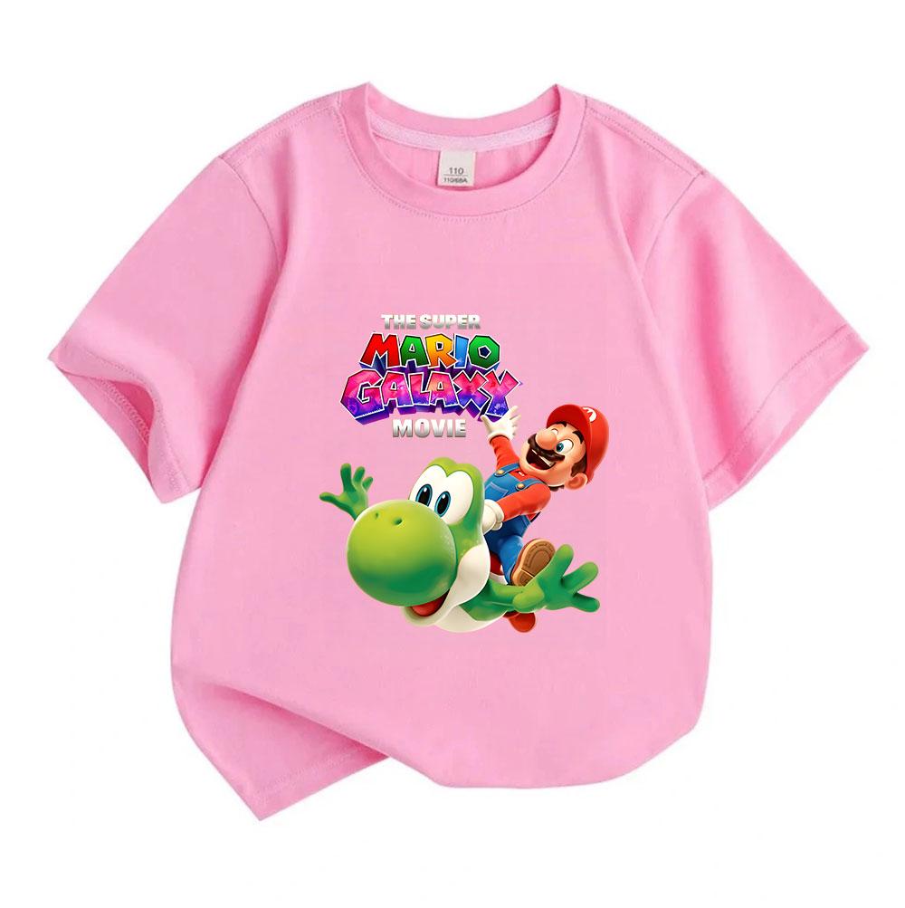 Kids Boys Girls Crew Neck Short Sleeve 100% Cotton T-Shirt, Cute Cartoon Game Character Print Casual Summer Breathable Soft Tee for Daily Wear School