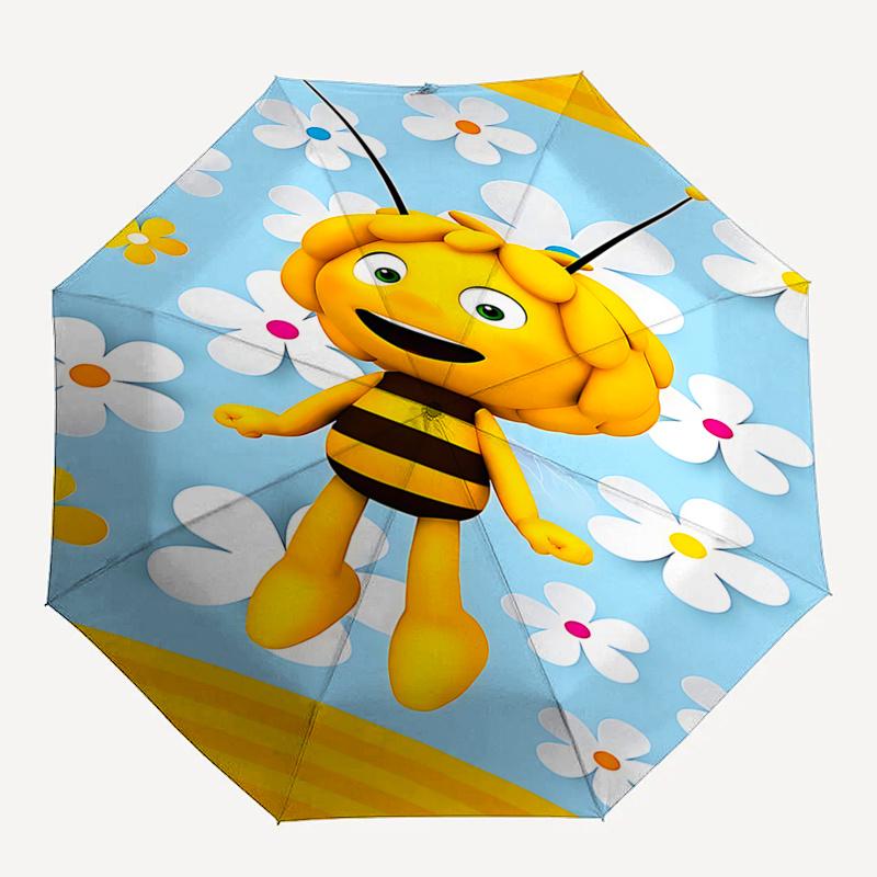 Bee Happy: Automatic Opening Folding Umbrella with 3-Fold Design, Iron Frame for Outdoor Use, Perfect Gift for Fans and Travelers0104451a