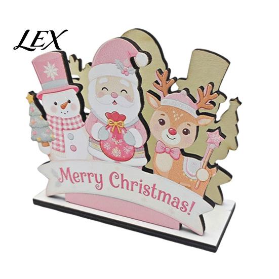 Unique Christmas Ornament Holder Theme Wooden Napkin Holder, Decorative Holiday Paper Towel Stand, Gift for Her HD UV Printing Organizer Dining Table