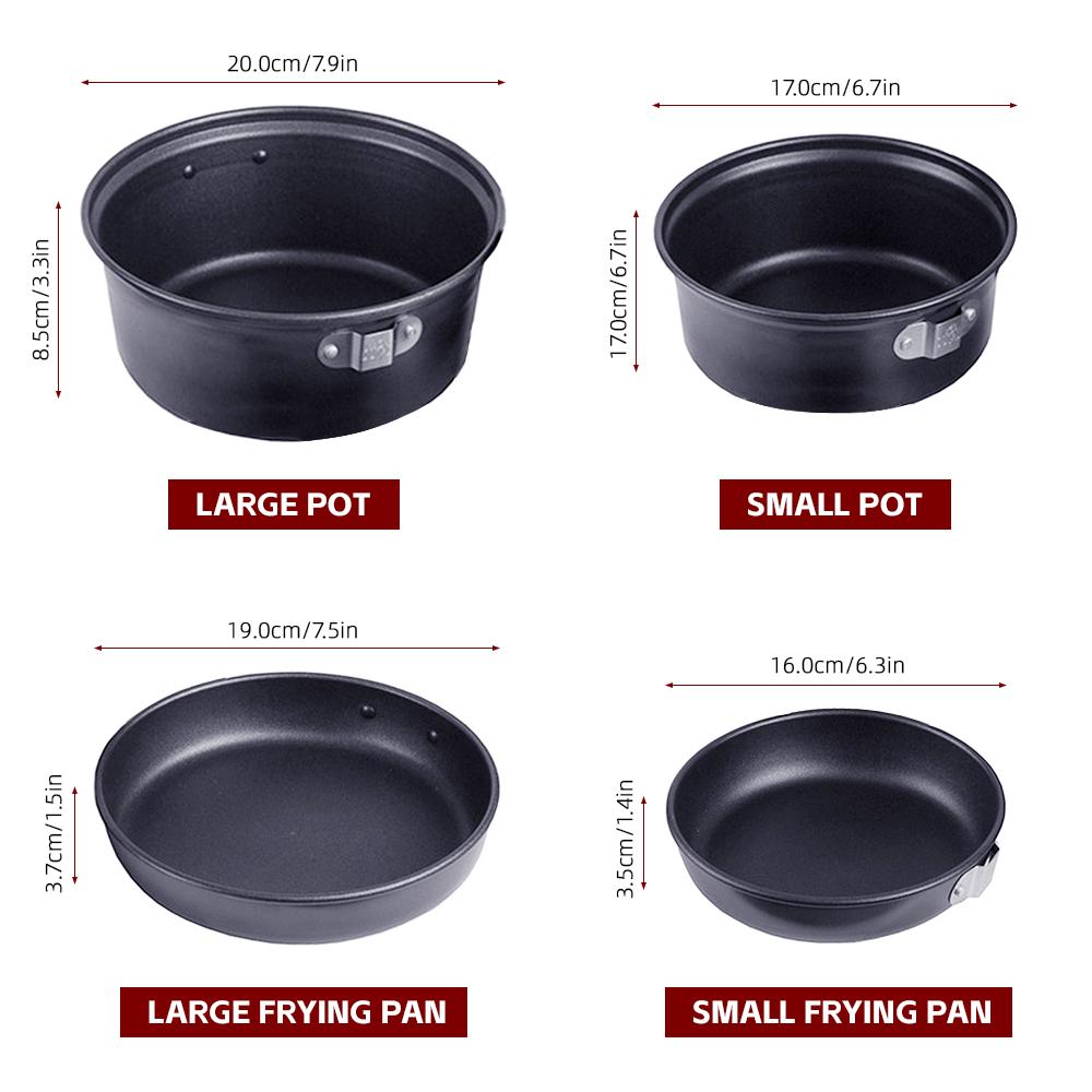 Набор походных тарелок и сковородок с антипригарным покрытием для походов, пикника и приготовления пищи, сверхлегкий портативный