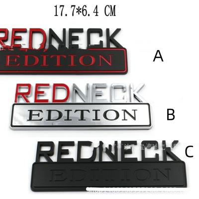 1 шт., эмблема автомобиля Redneck EDITION, хромированный значок, 3D наклейка, наклейка для Fo + rd F-150 F-250 F-350 Chev + rolet Silverado Dodge RAM 1500
