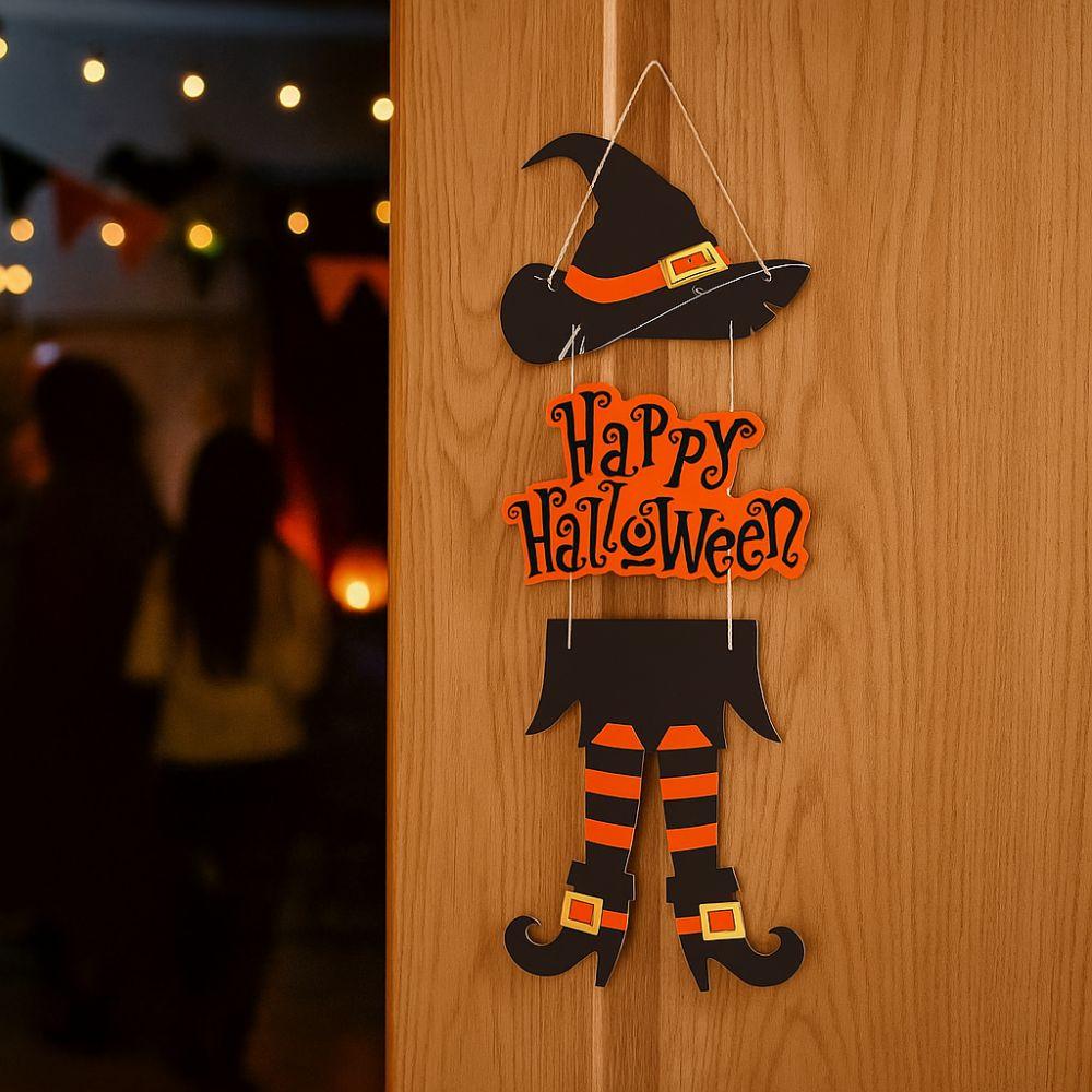 Бумажные Ноги Хэллоуинской Ведьмы Подвеска Страшные Украшения на Дверь Креативная Подвеска в Виде Шляпы Ведьмы Бар