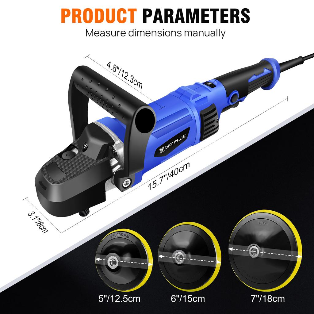 Электрическая полировальная машина для автомобилей - роторная полировальная машина с 6-ступенчатой регулировкой скорости, полировальная машина для автомобилей, фургонов, караванов