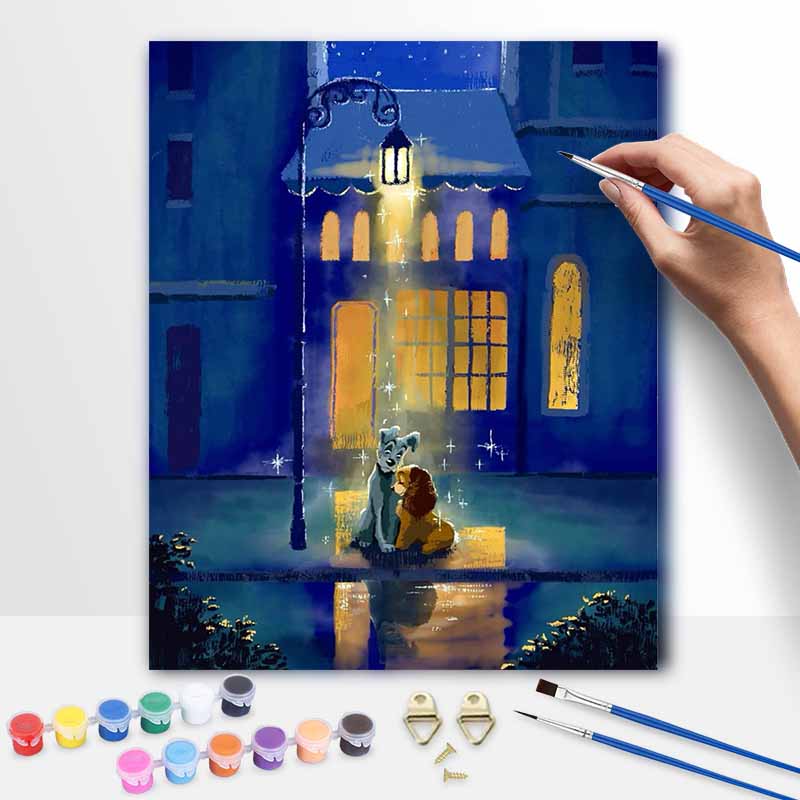 Disney Леди и Бродяга цифровая масляная живопись набор для творчества DIY ручная работа украшение для дома подарок