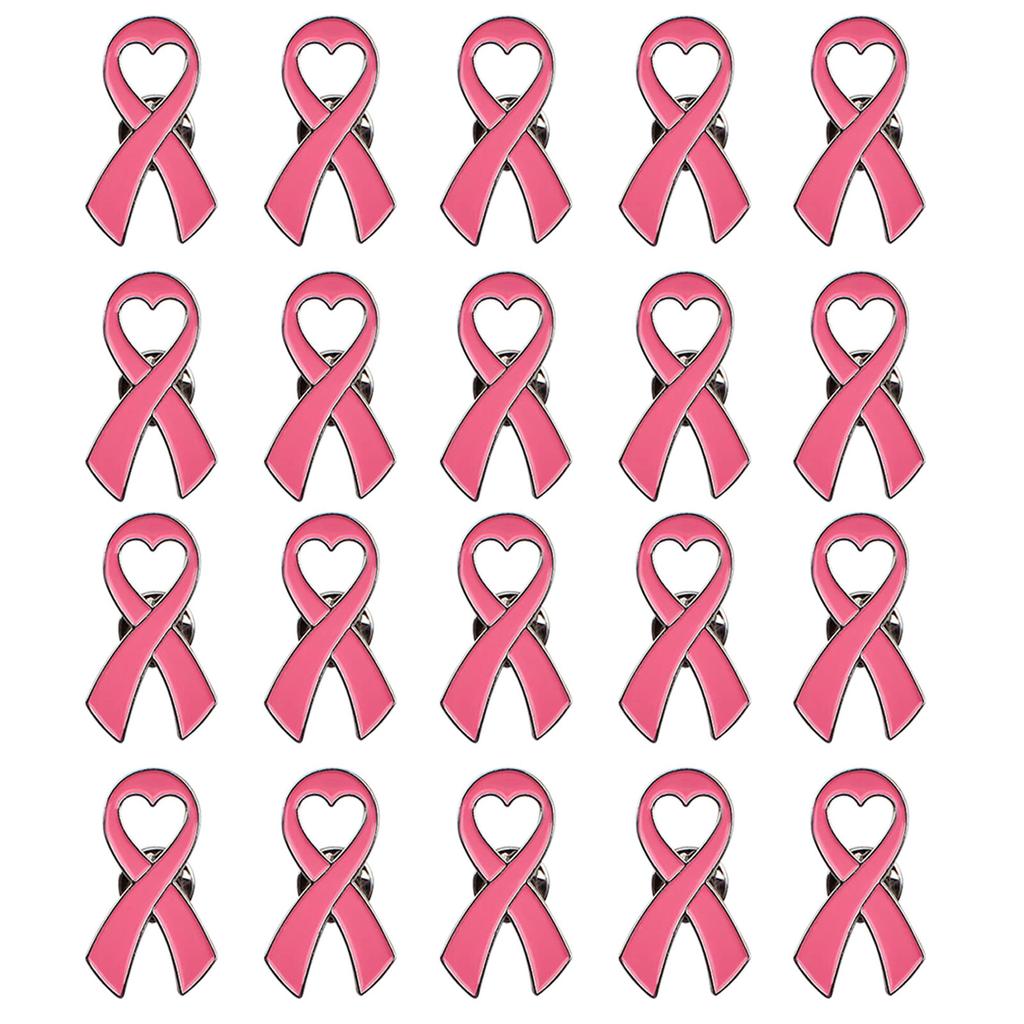 20 штук броши-булавки с лентой, значки awareness рака молочной железы, лацканные значки, женские украшения