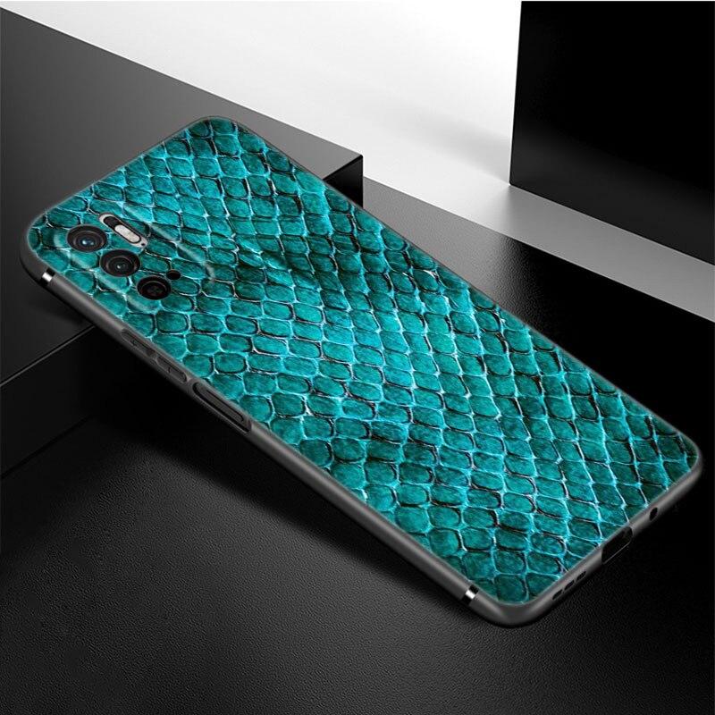 Sexy Python Snake Skin Phone Case For Xiaomi Redmi Note 11 10 9 8 Pro 11T 5G 10T 10S 9S 9T 9i 9C 9A 8T Soft TPU Black Cover
