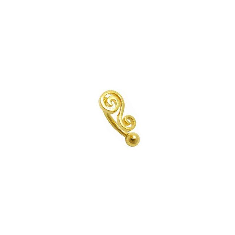 KODY PIERCING 18K Gold Plated Musical Note Piercing On Eyebrow Arch Bar with Ball - Quality Piercing