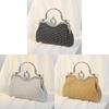 Vintage Style Rhinestone Evening Bag With Lock Closure For Formal Events And Daily Use