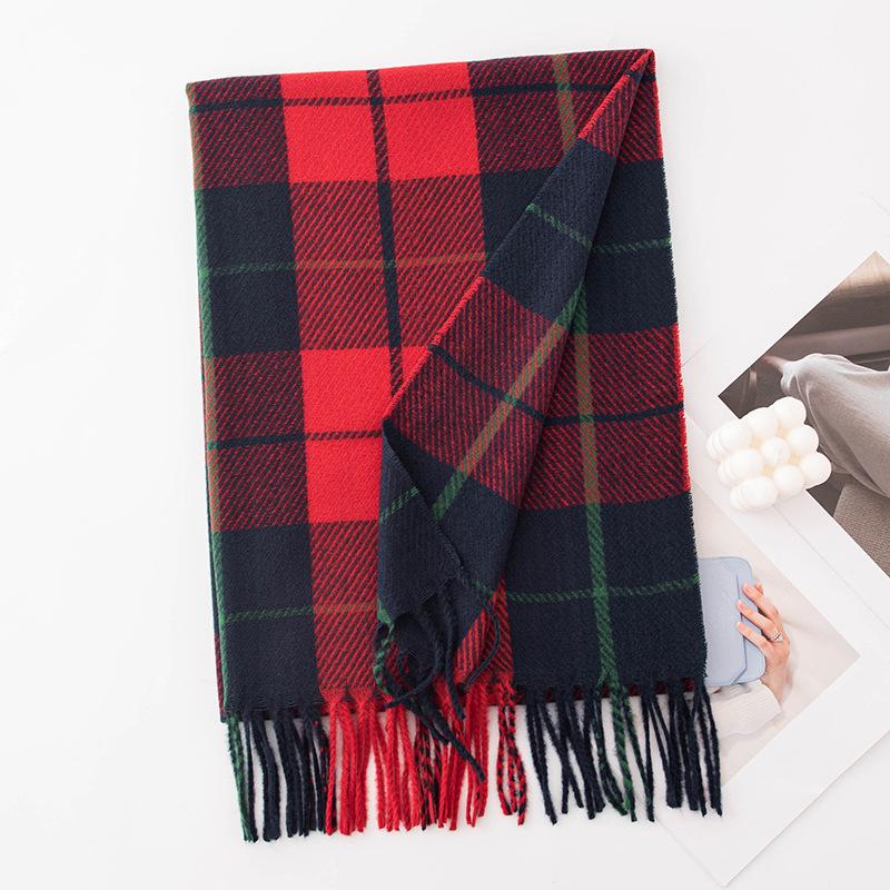 Plaid Scarf Women's Autumn and Winter New Versatile Thickened Shawl High-end Atmosphere Warm Scarf