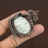 Natural Dendrite Opal Gemstone Handmade Copper Wire Wrap Pendant 2.84" E5U23