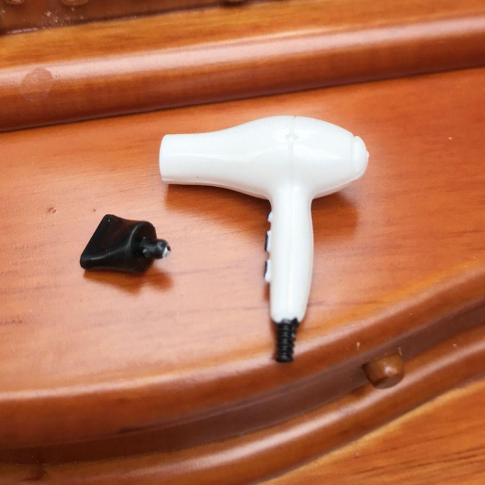 1/12 Dollhouse Makeup Kit Plastic Doll Dressing Tool Set Creative Doll Hair Dryer Comb Toy