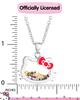 Hello Kitty Sanrio Shaker Pendant Necklace 18 Inch Silver Plated Necklace Officially Licensed Metal Women's - Product,