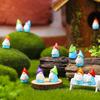 10Pcs Mini Resin Gnomes Statues Ornaments Random Color Cute Fairy Figurines For Miniature Garden