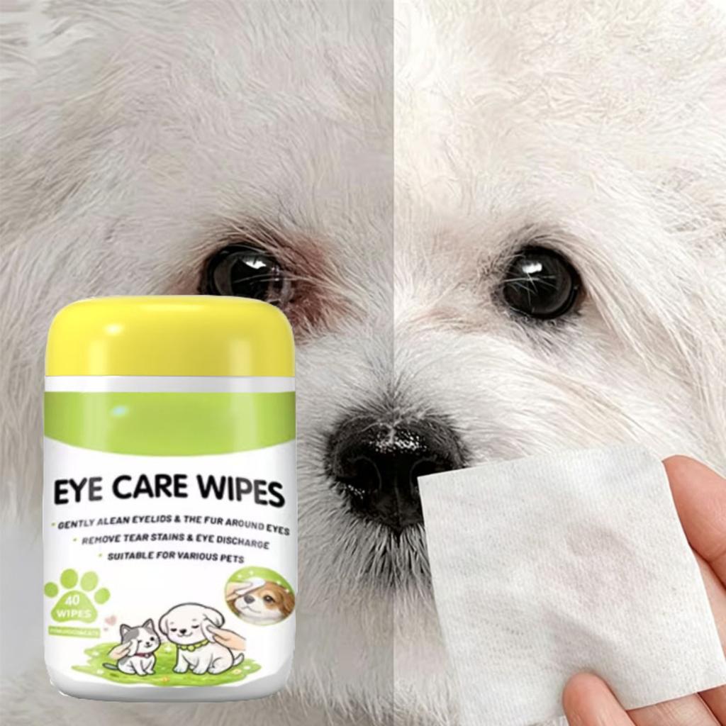 Влажные салфетки для глаз домашних животных Нежное очищение для собак, кошек, кроликов, хомяков, лошадей 1 мл Индивидуальная упаковка Мягкая ткань Подходит для чувствительных глаз